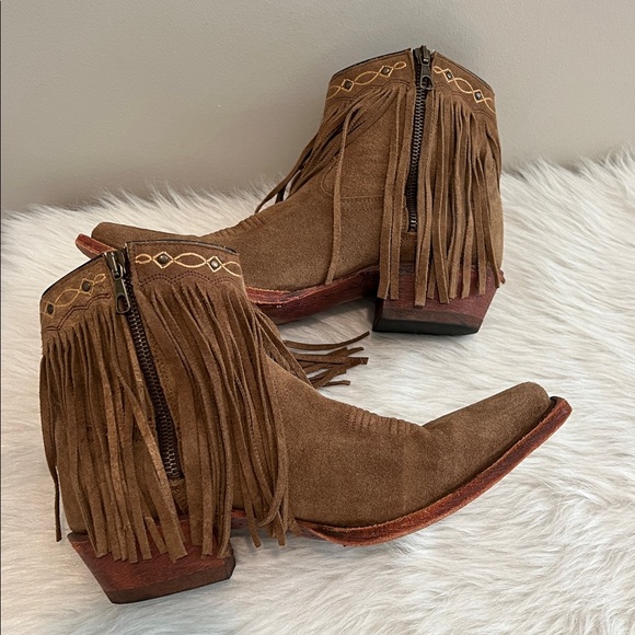 J.B. Dillon Brown Suede Fringe Cowgirl Western Boots Size 7.5 - Picture 9 of 9